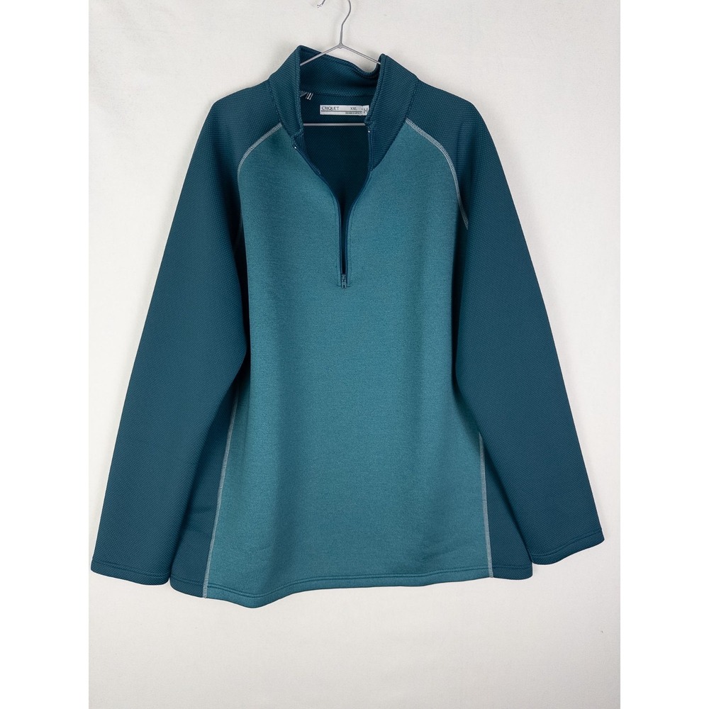 Criquet Pullover Jacket Mens 2XL Blue Color Block Half Zip Performance